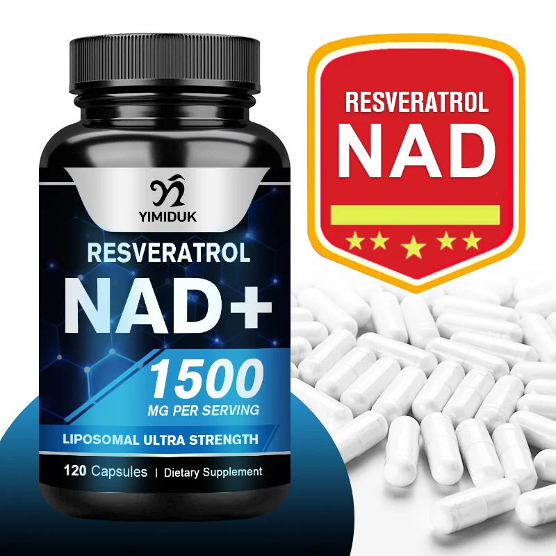 Resveratro Saf Nad+Takviye 1500mg, En Yüksek Nad Pontcy Yüksek Emilim Enerjisi ve DNA Onarımı Yaşlanma Karşıtı 60/120 Yumuşak Kapsül