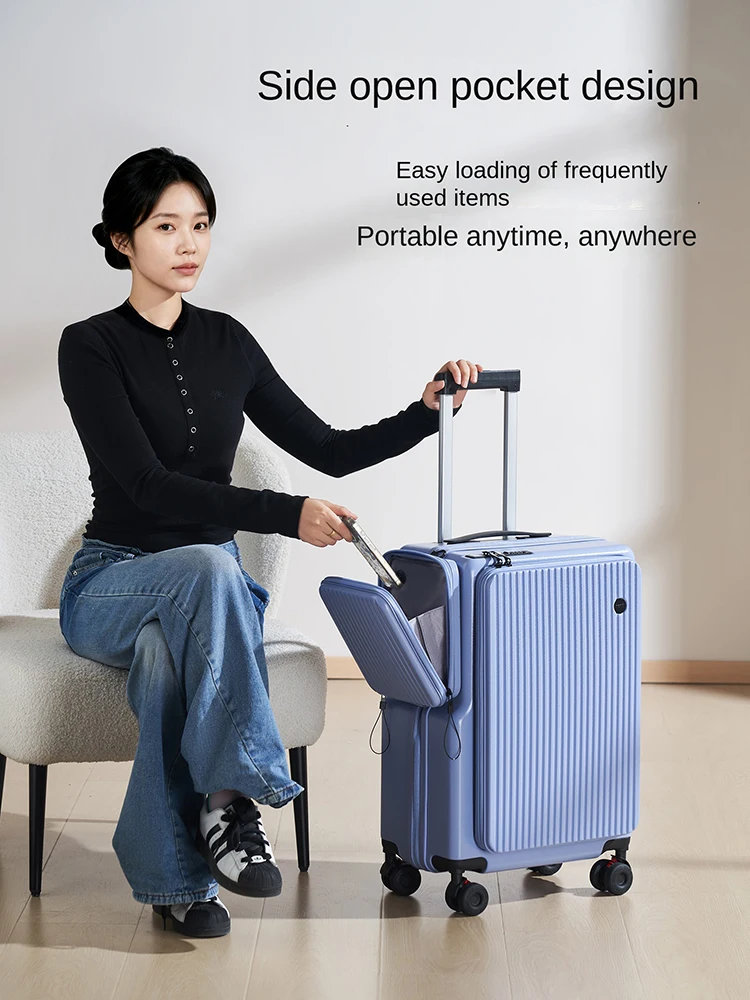 Многофункциональный чемодан 20-28 с боковым отверстием и крышкой, дорожный чемодан с передним отверстием, расширяемый 1:9, чемодан для салона с глубоким отделением