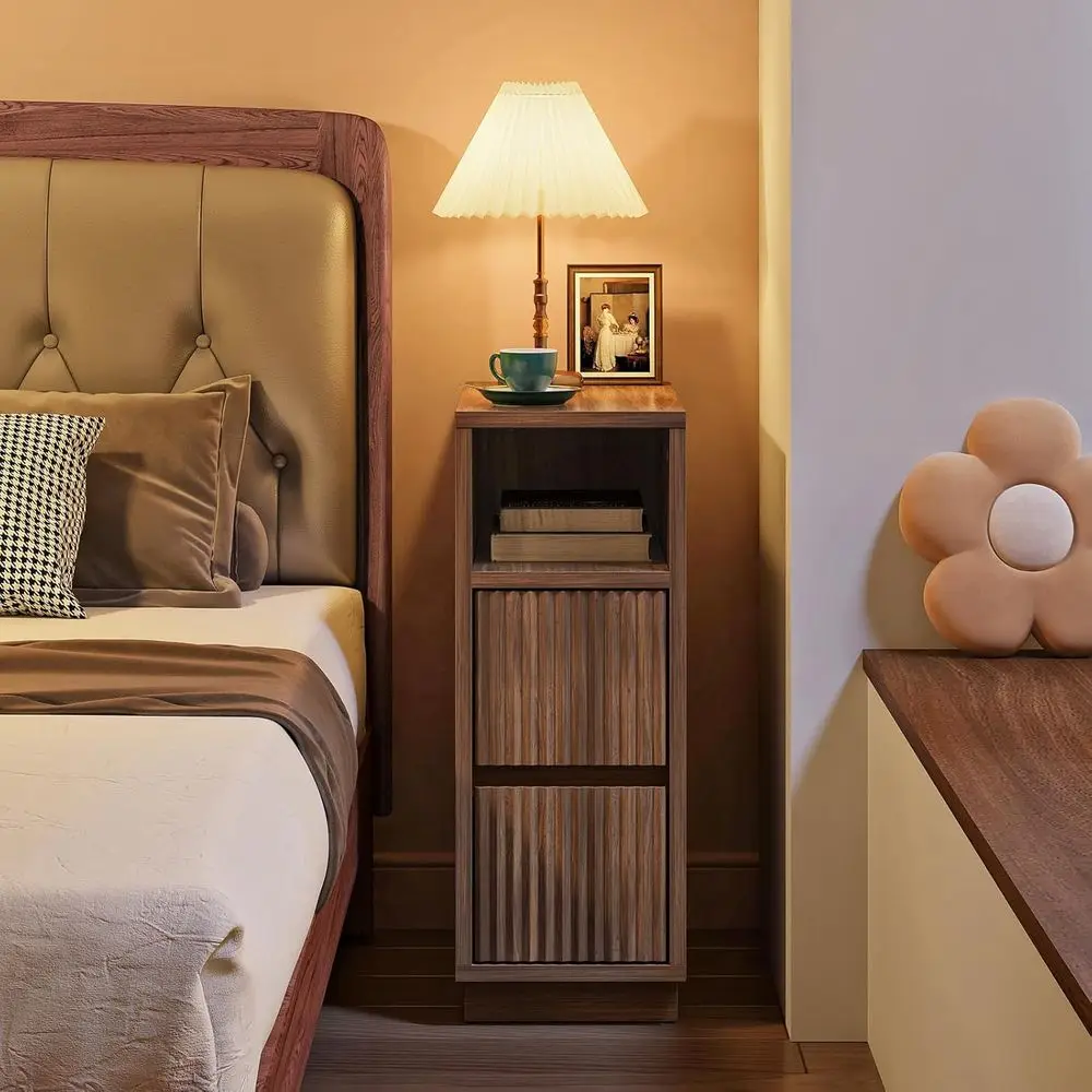 Slim Walnut Nightstand 6