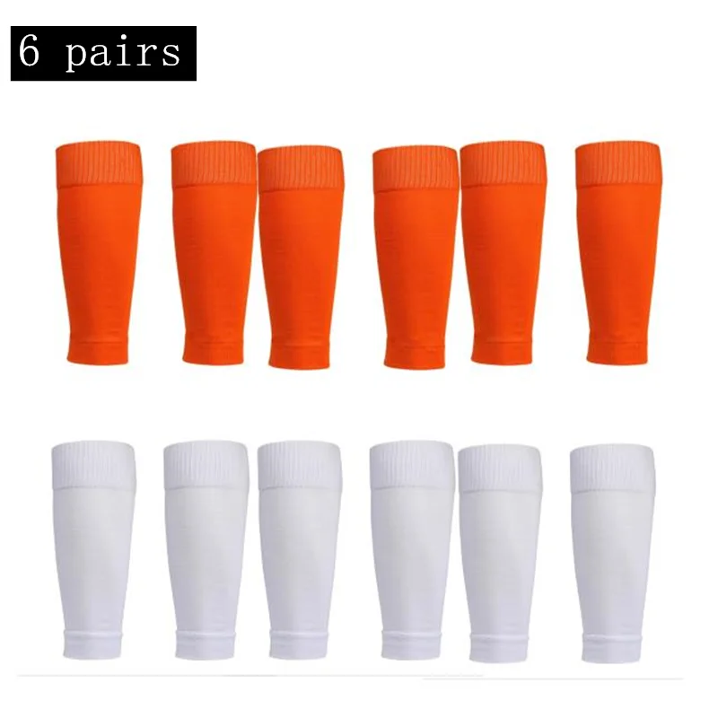 6 pairs New Football Socks Shin Pads Leg Cover Men Women Grip Cutsocks