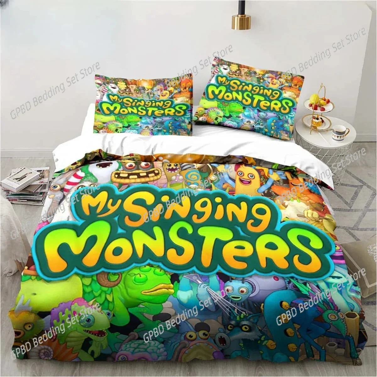 My Game Singing Monsters 3D Bedding Set Duvet Cover Pillowcases Single Twin Full Queen King Size Home Decor Quilt Boys Gift