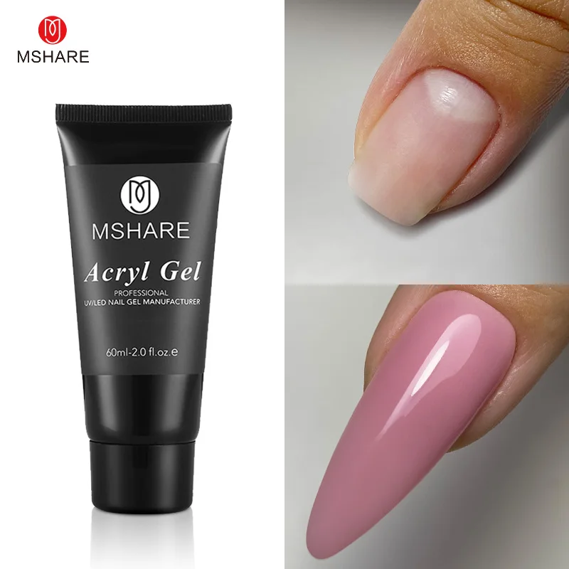 MSHARE Poly Nail Extension Gel TPO Hema Free Milky White Nails 60g Nail Extension Camouflage Quick Building Finger 60ml image 3
