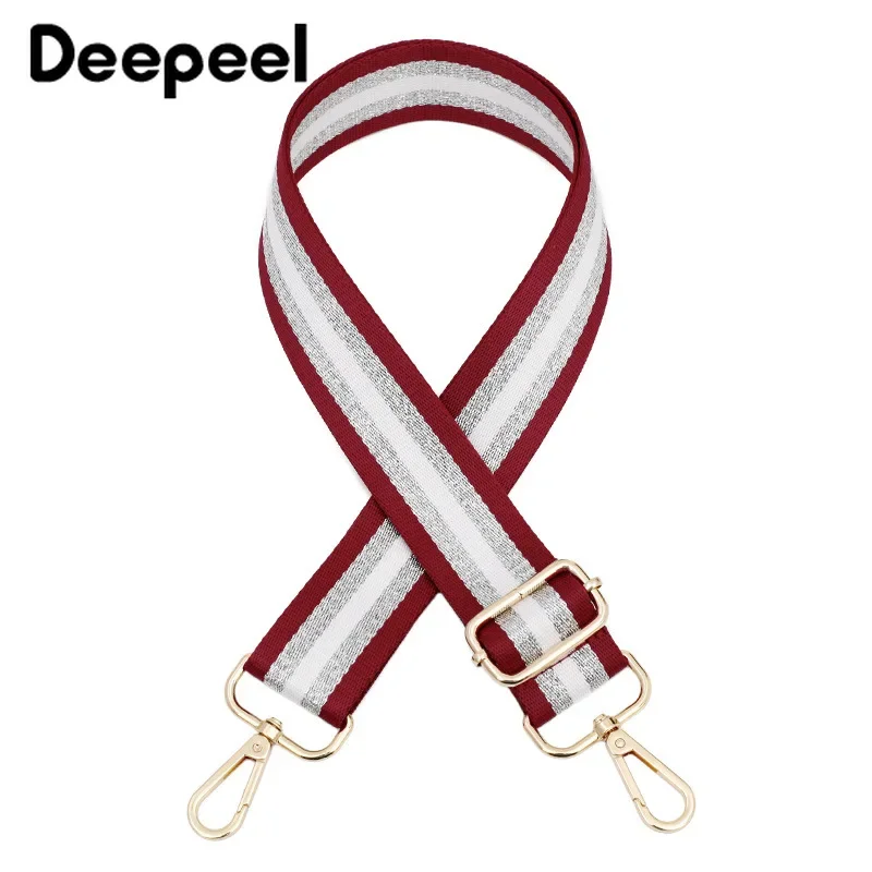 Deepeel 3.8cm Women Bags Strap Color Silver Silk 80~130cm Adjustable Straps One-Shoulder Crossbody Replacement Bag Accessories