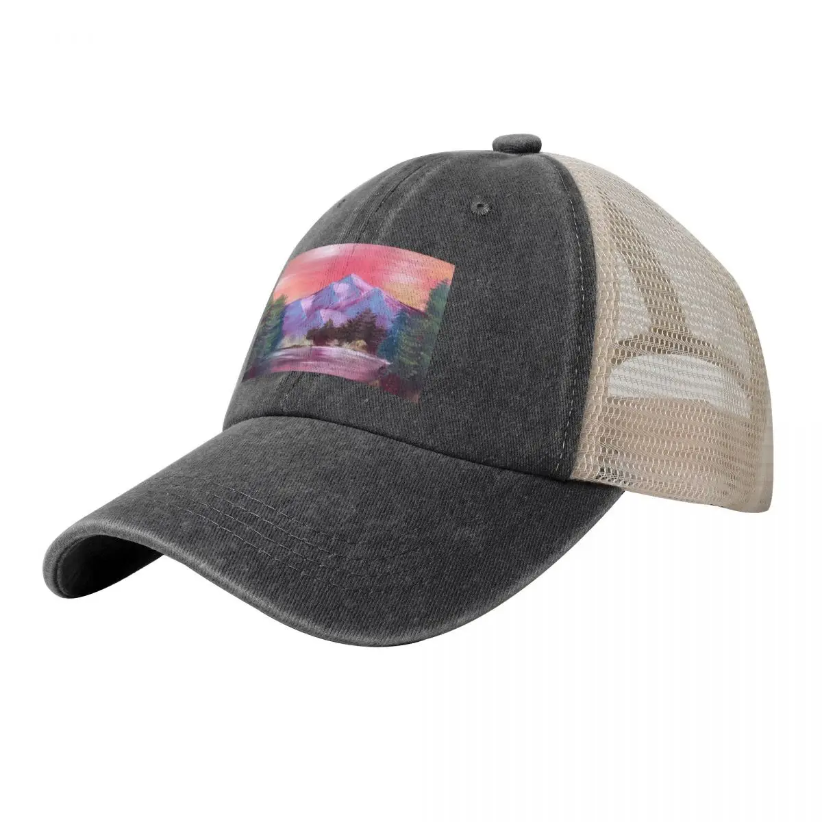 

Bob Ross Inspired Painting Baseball Cap hard hat Cosplay Golf Women Men's