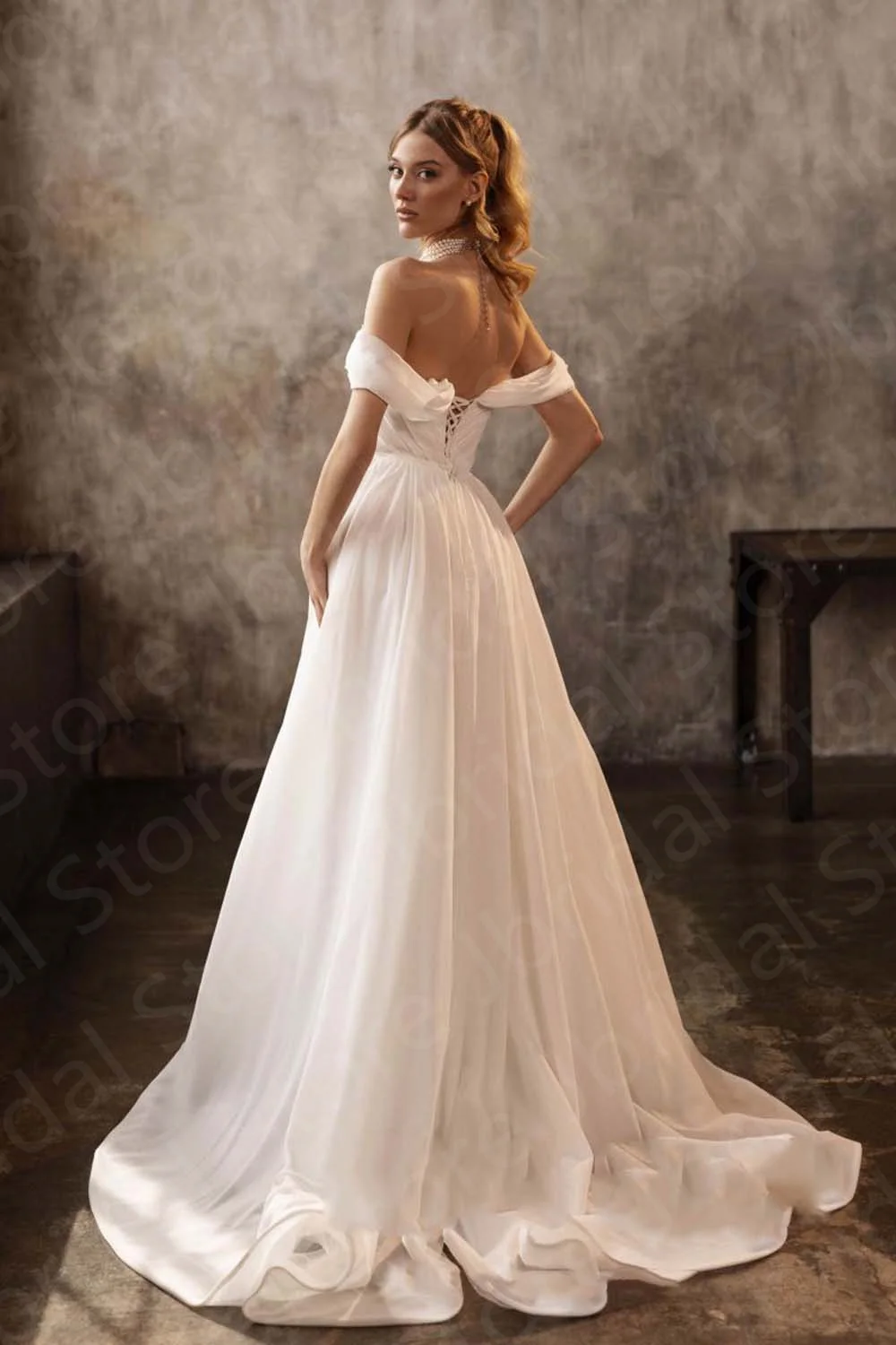 Classic On Sale Boho Wedding Dresses Beach Bride Dresses Sweetheart Bare Back Bridal Gowns Off Shoulder Detachable Sleeves