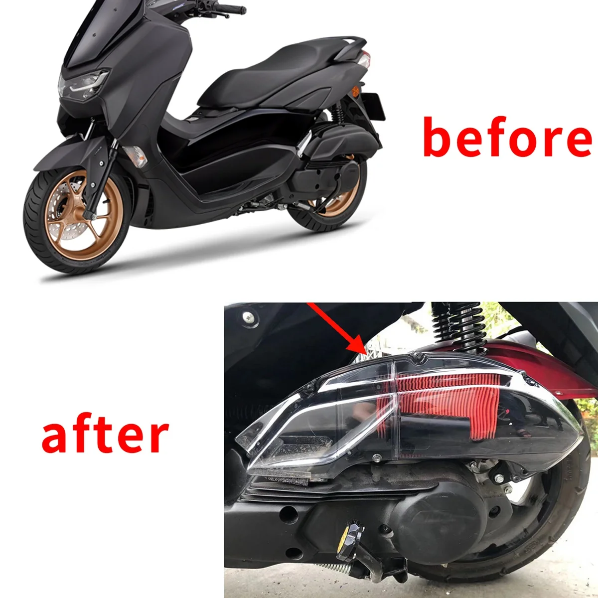 For YAMAHA NMAX 155 125 V2 Aerox BWS 125 2021 2022 Air Filter Cover Air Elements Guard Protector Shell Cap SmokyJAS