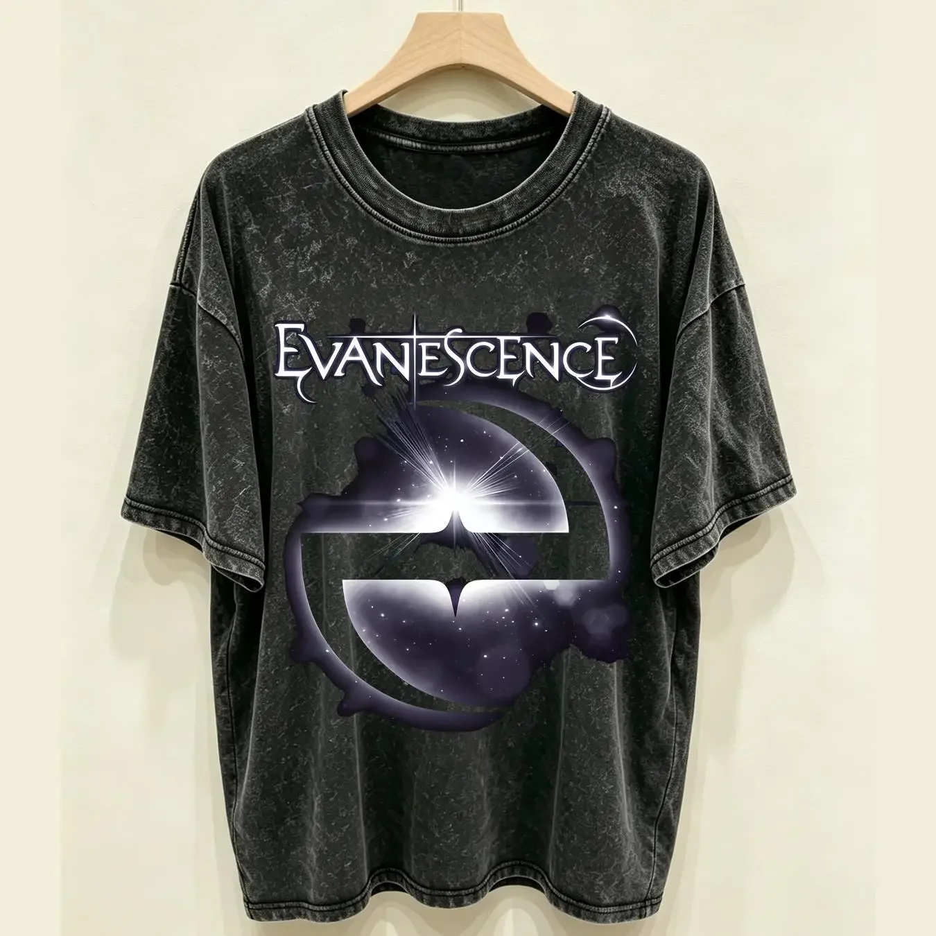 washed T Shirt Rare Evanescence Band Men Black S 2345XL K571 long or short sleeves vintage Washed graphic Stretched Casual