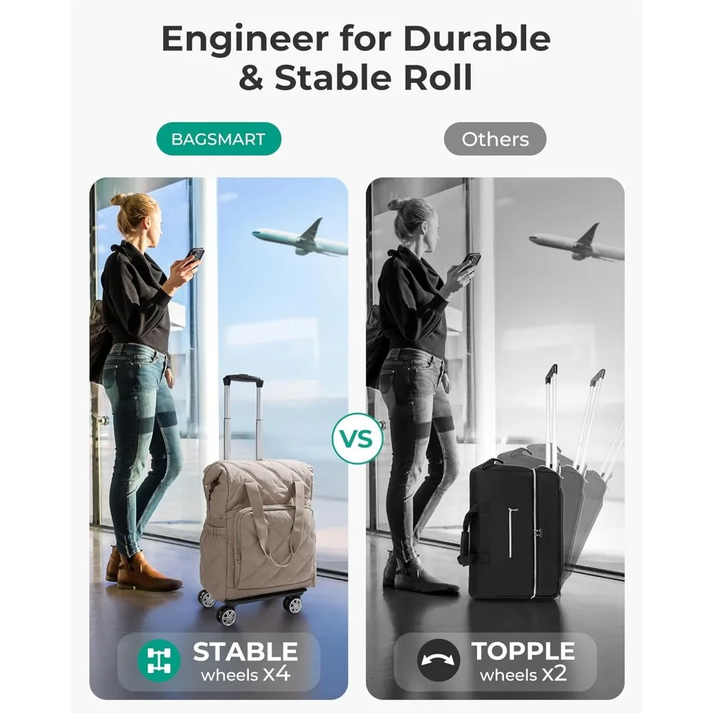 حقيبة سفر قابلة للحمل سعة 35 لترًا مع عجلات قابلة للفصل، وجيب مبلل من مادة PVC للاستخدام متعدد الاستخدامات #6