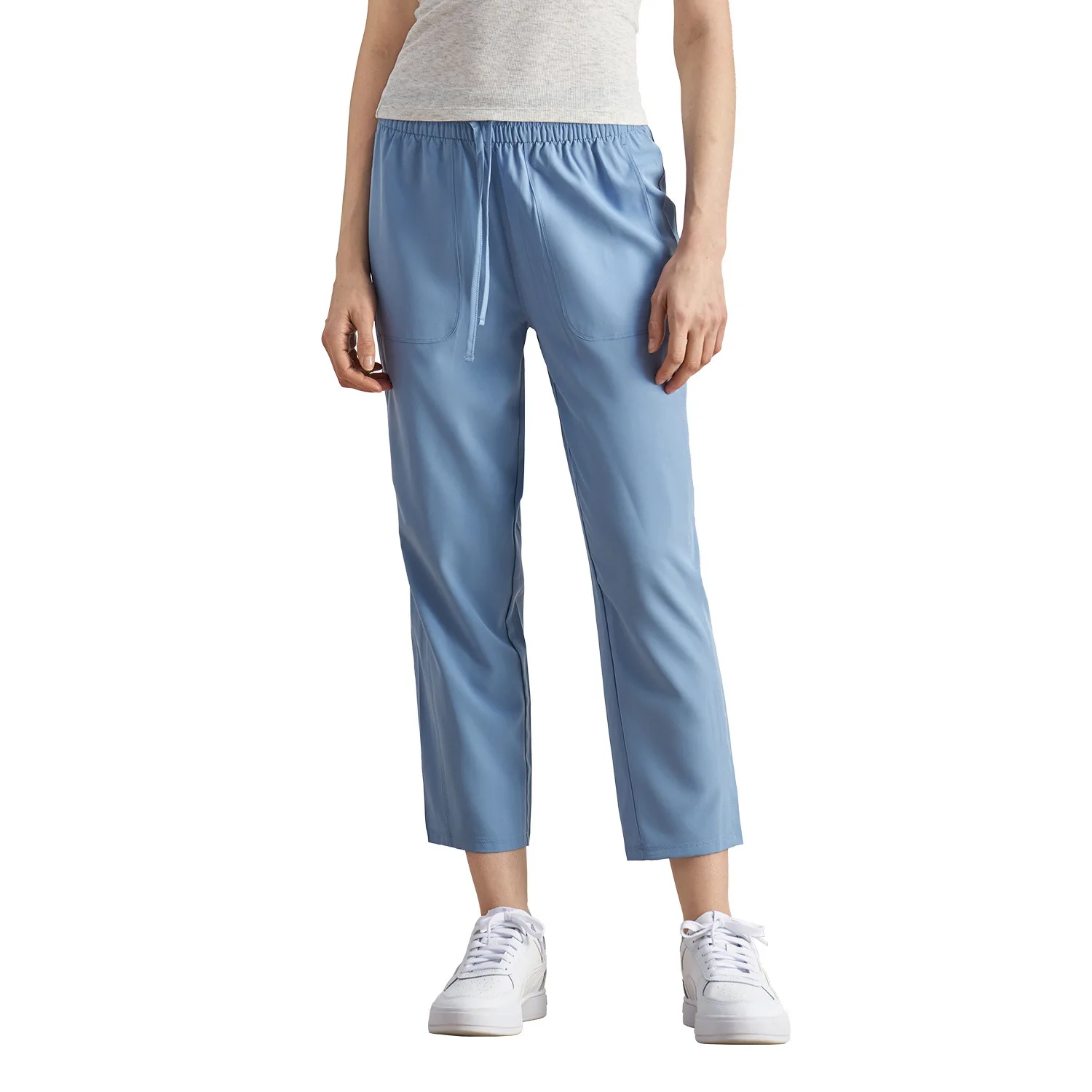 

Mermaid Curve Quick-drying Sports Pants Straight Drawstring Smoke Tube Pants 9-point Pants Women's Pocket Leggings Women