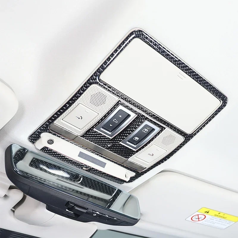 For Land Rover Defender 110 2022-2024 Soft Carbon Fiber Front Reading Lamp Panel Sticker Automotive Accessories