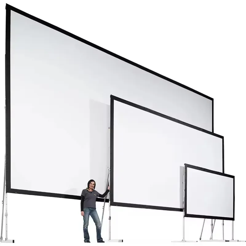 150 180 200 220 250 300 Inch 16:9 4:3 Front and Rear Fast Fold Projection Screen Portable Outdoor Projector Screen