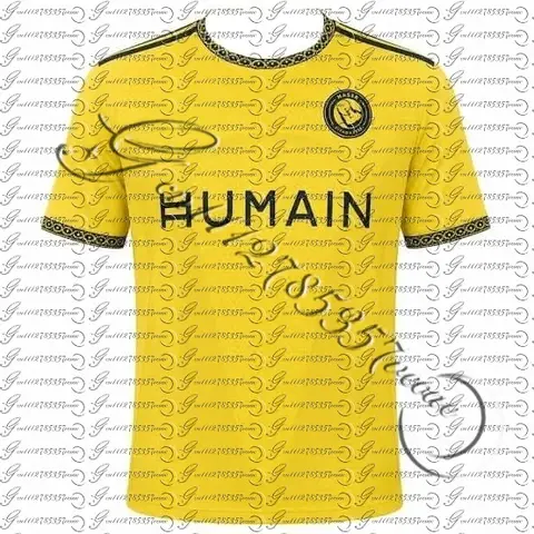 Al Hilal SFC Yellow Away Soccer Jersey Men Saudi Pro League Humain Sponsor Short Sleeve Breathable Football FamilyMatching
