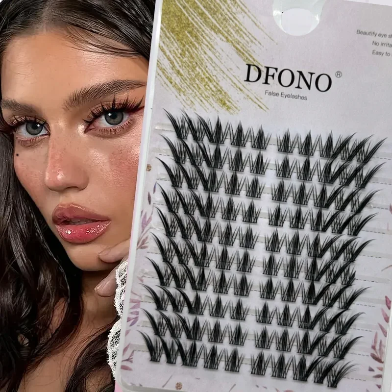 Natural Thick Single Strand False Eyelashes,10 Rows 100 Clusters,C Series,Imitation Pure Wild Sources Fox Style