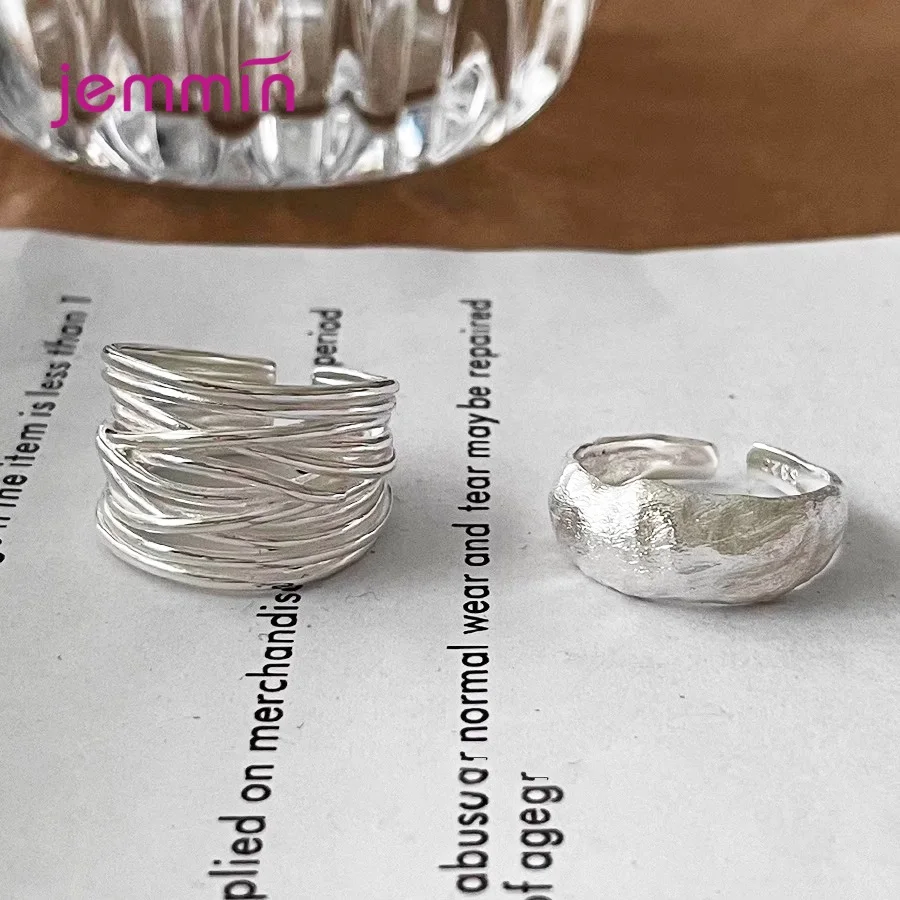 

Fashion Genuine 925 Sterling Silver Simple Design Rings For Women Adjustable Opening Ring Wedding Fine Jewelry Gift Wholesale