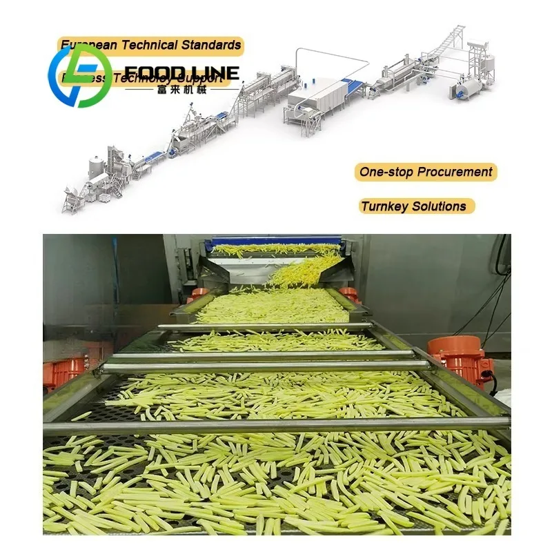 100-1000kg/h Customized Industrial Factory Fully Automatic Fried Potato Chips Making Machine Frozen French Fries Production Line