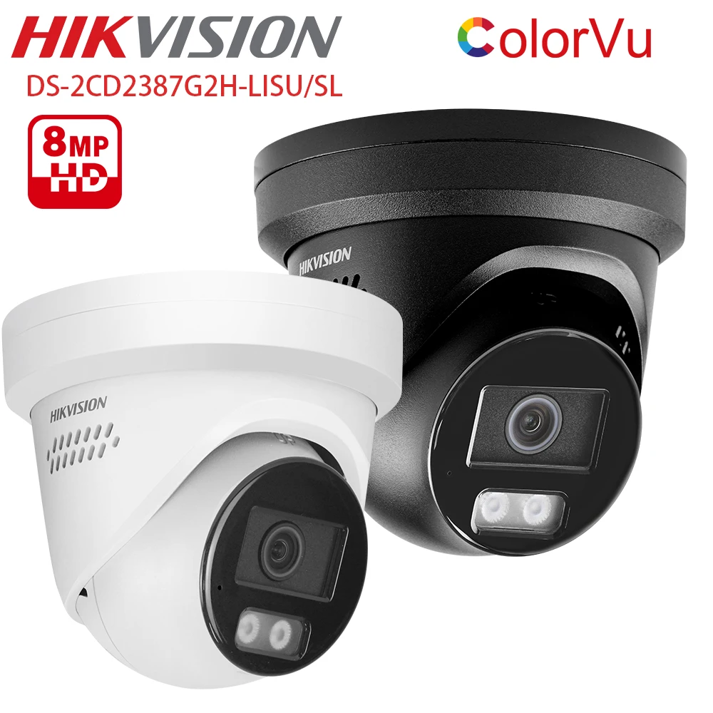 Hikvision DS-2CD2387G2H-LISU/SL 8MP ColorVu IP Camera 4K Active Strobe Light Audio Alarm 1/1.8