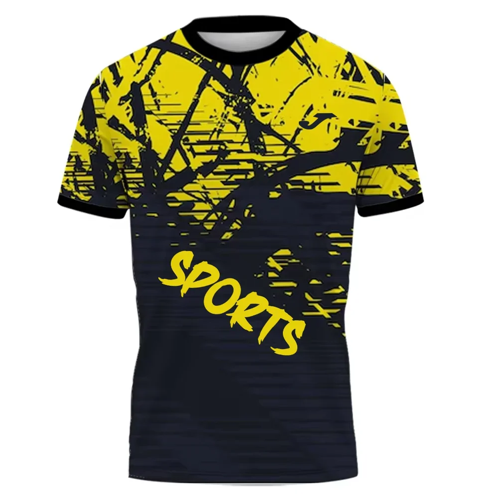 JOMA Moda Verão Camisetas masculinas impressas em 3D, esportes diários ao ar livre, fitness, corrida, secagem rápida, streetwear respirável