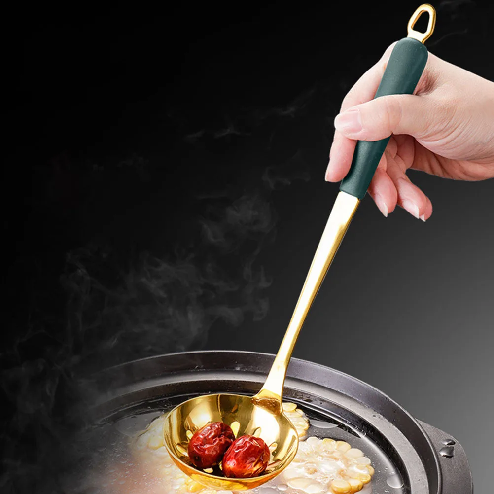 

2Pcs Kitchen Colander Spoon Hot Pot Soup Serving Spoons Non-Stick Scratch-Resistant Tableware for Home Restaurant