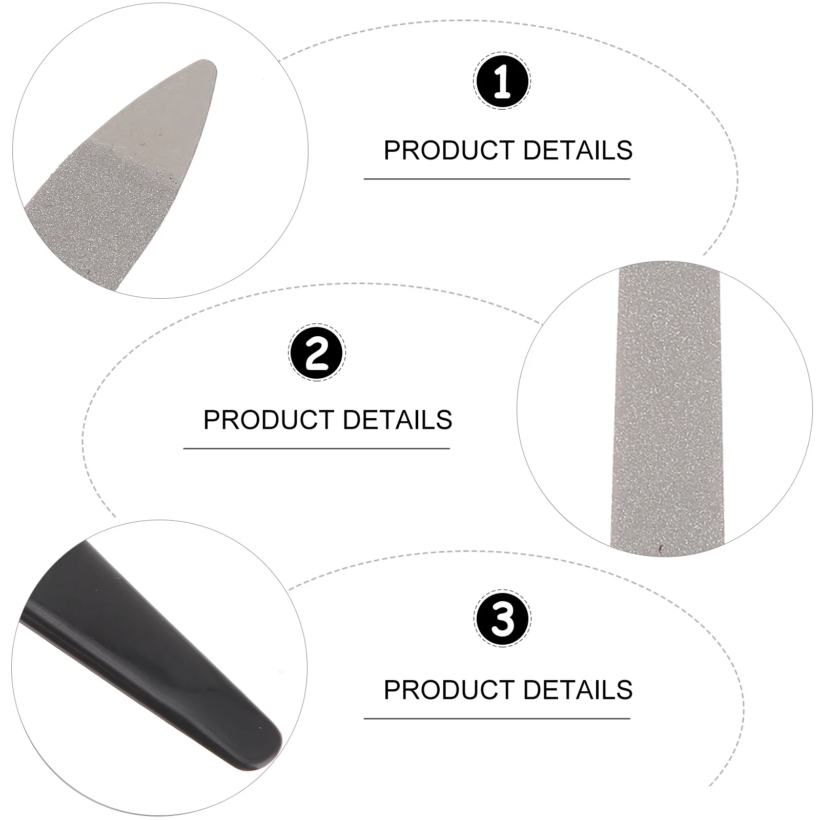 스테인리스 스틸 양면 네일 파일 금속 버퍼 긴 손잡이 내구성 있는 매니큐어 도구 네일 아트 파일 및 버퍼 매니큐어 도구