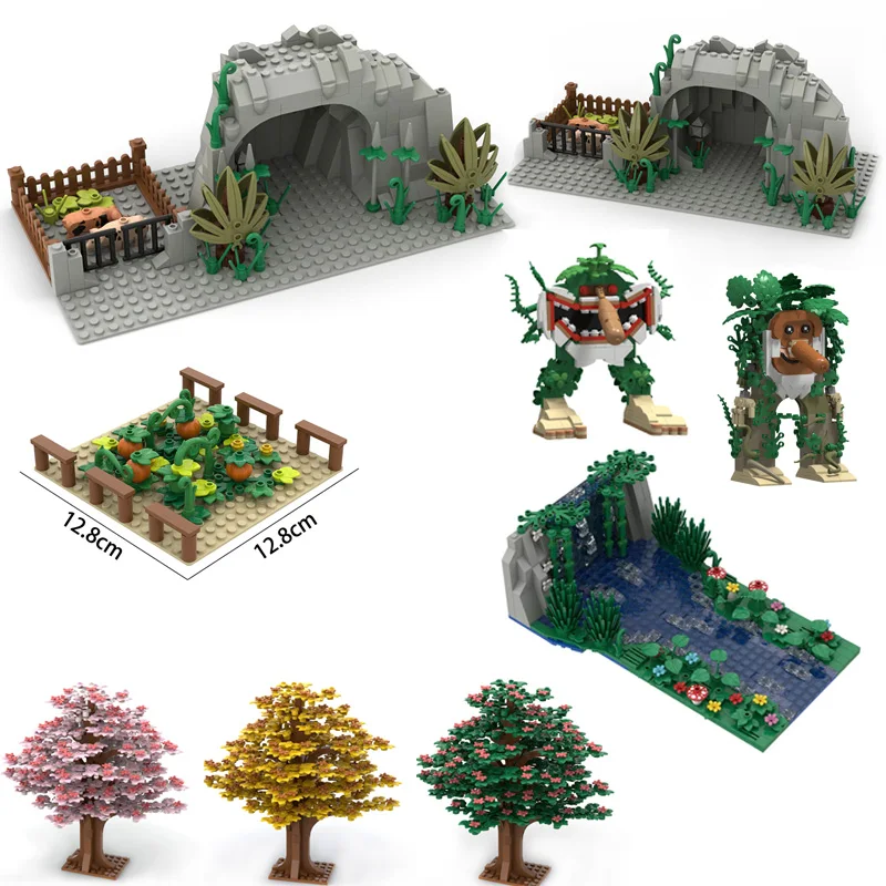 

DIY горный топ корон со свиньями в корпусе MOC строительные блоки для мальчиков собранная лесная елка сцена модель кирпичи игрушки подарки для детей