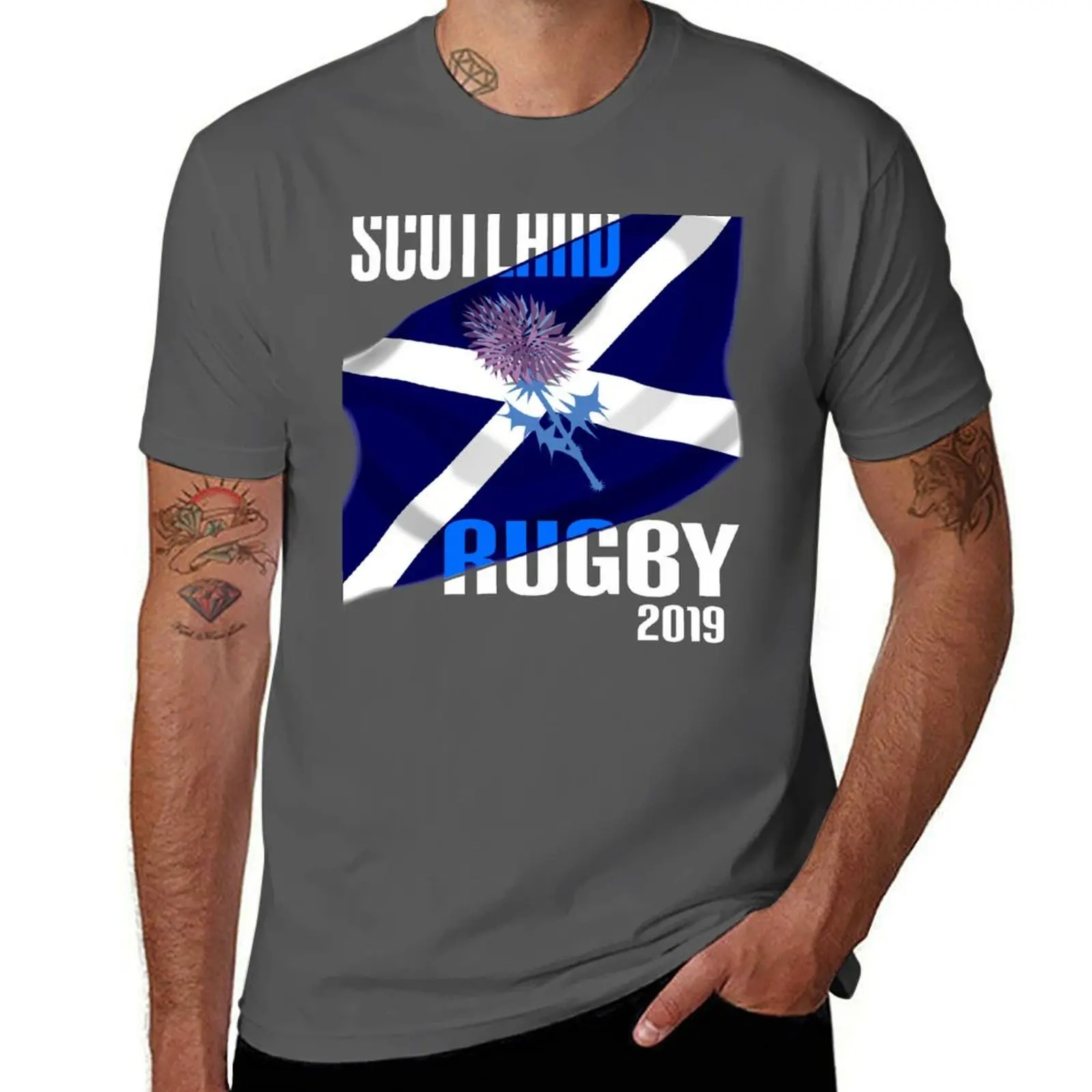 

Scotland Rugby Team Tournament 6 nations 2019 T-Shirt t shirt man designer cotton t shirt pack T-Shirt