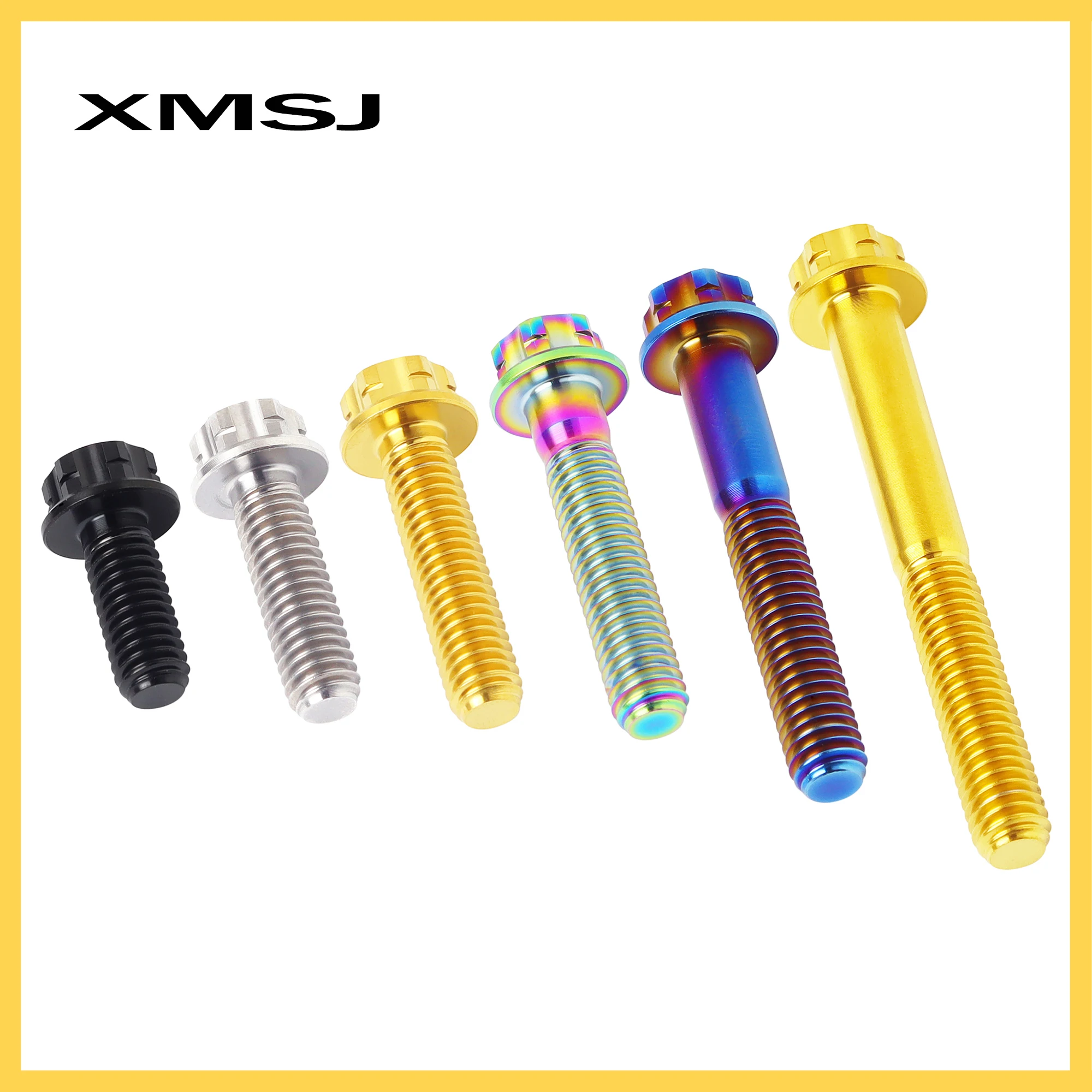 XMSJ baut Titanium Baffle sepeda motor, cangkang Baffle kaliper rem baut perbaikan M6x10-50mm sekrup Refitting mesin pengencang flens kepala Torx