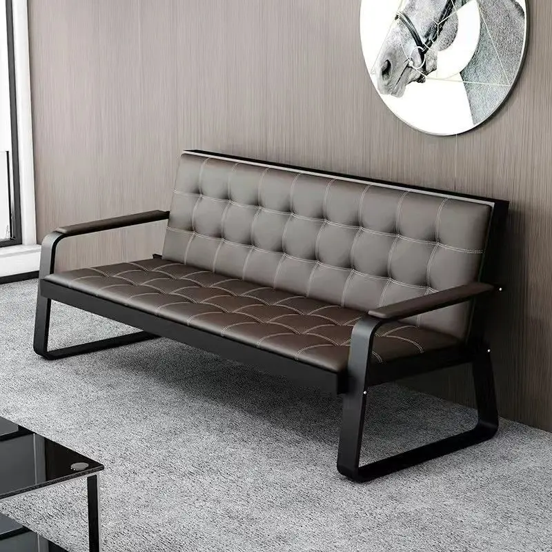 

Office sofa coffee table combination three-person sofa row chair modern simple reception office furniture waiting chair