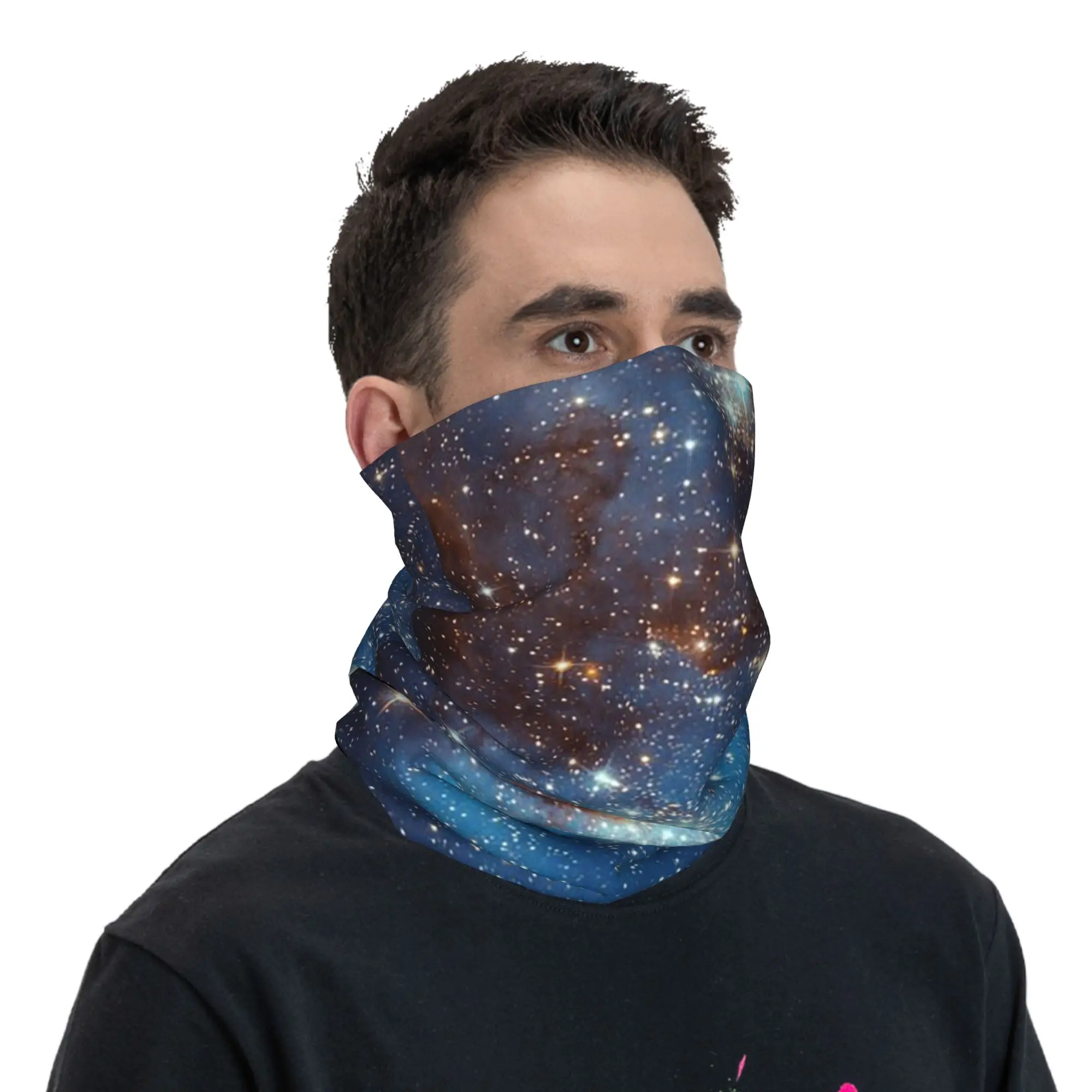 Space Galaxy Constellation Bandana Neck Gaiter Printed Wrap Scarf Headband Hiking Fishing for Men Women Adult Windproof