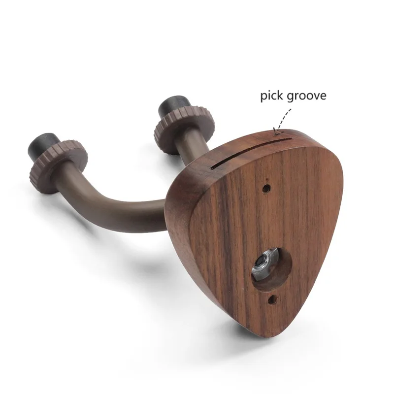 Universal Wall Mount Guitar Hanger Holder, Walnut Hook, Ukulele, elétrico, baixo, suporte, ajustável, Display Stand