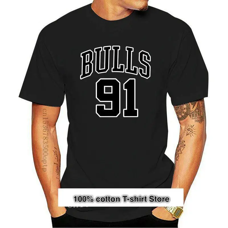 Camiseta de PixHe Bulls 91, camisa de 91 Bulls, camiseta de Dennis Rodman, nueva