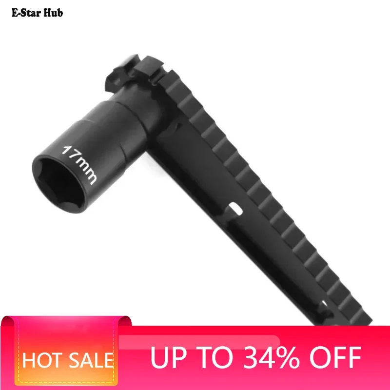 

Multifunction 17mm 8mm HEX Nuts Installation Tool Vehicle Height Adjustment Wrench Screw Length Measurement for RC Car