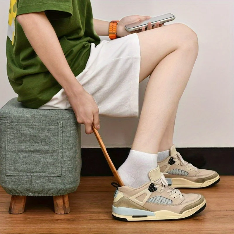 Bamboo Shoe Horn Long Handle – Elderly & Pregnancy Friendly, Easy Slip-On Shoe Helper, Perfect Gift