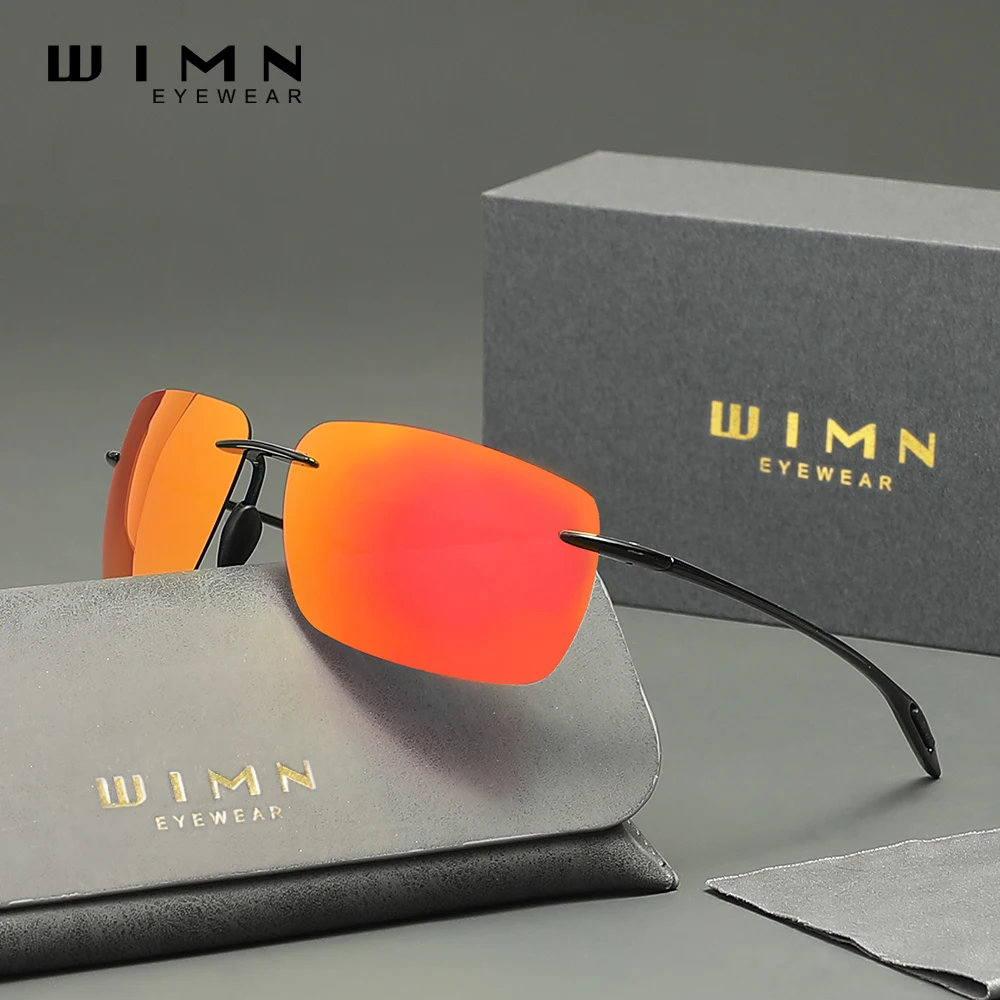 WIMN Lightweight Polarized Boundless Sunglasses TR-90 Frame Unisex UV400 For Outdoor Sports Beach Driving Travel Eyewear
