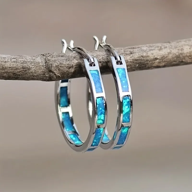 Colorful Aubao round earrings, new European and American fashionable women's earrings, factory direct sales