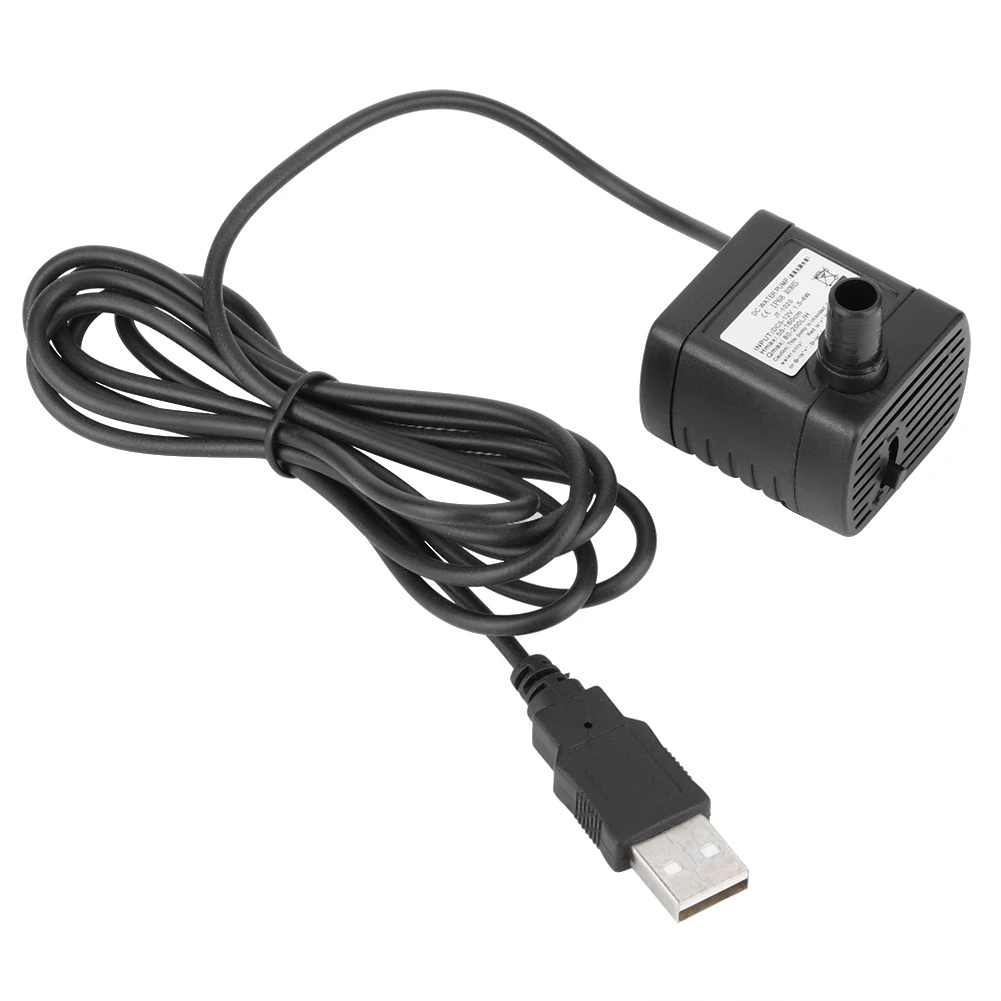 USB 5V 0.5m 150L/H Adjustable Miniature Brushless Motor DC Water Pump for Hydroponics Submersible Pool