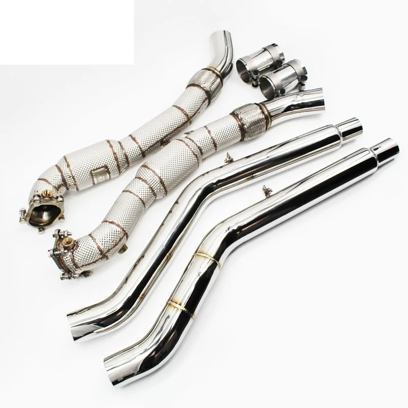 Head Section High flow Pipes Exhaust Pipes branch downpipe Exhaust Pipe with catalyst For Audi S6/S7 C7 4.0T 