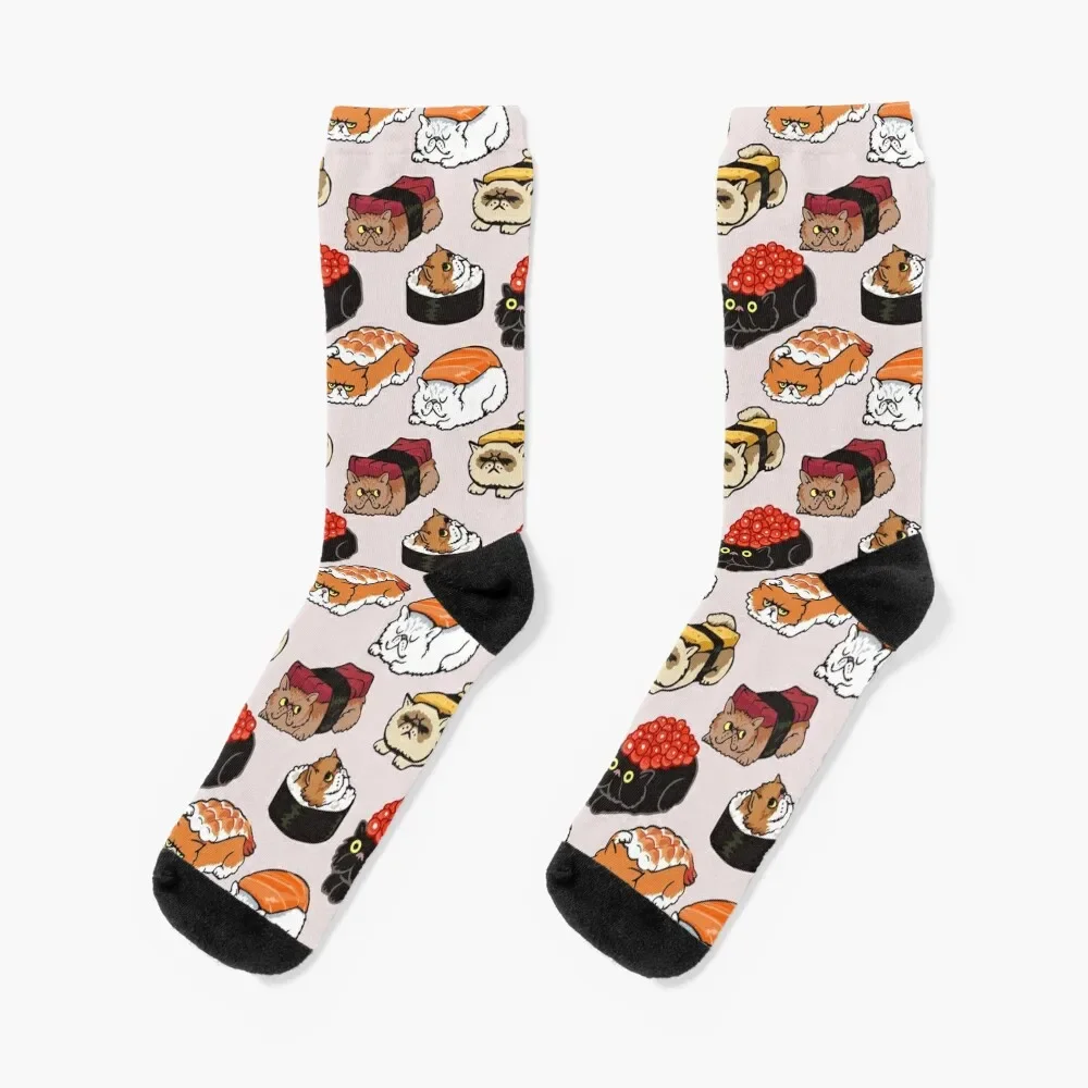 

Sushi Persian Cat Socks cycling FASHION hip hop colored Men's Socks Women's