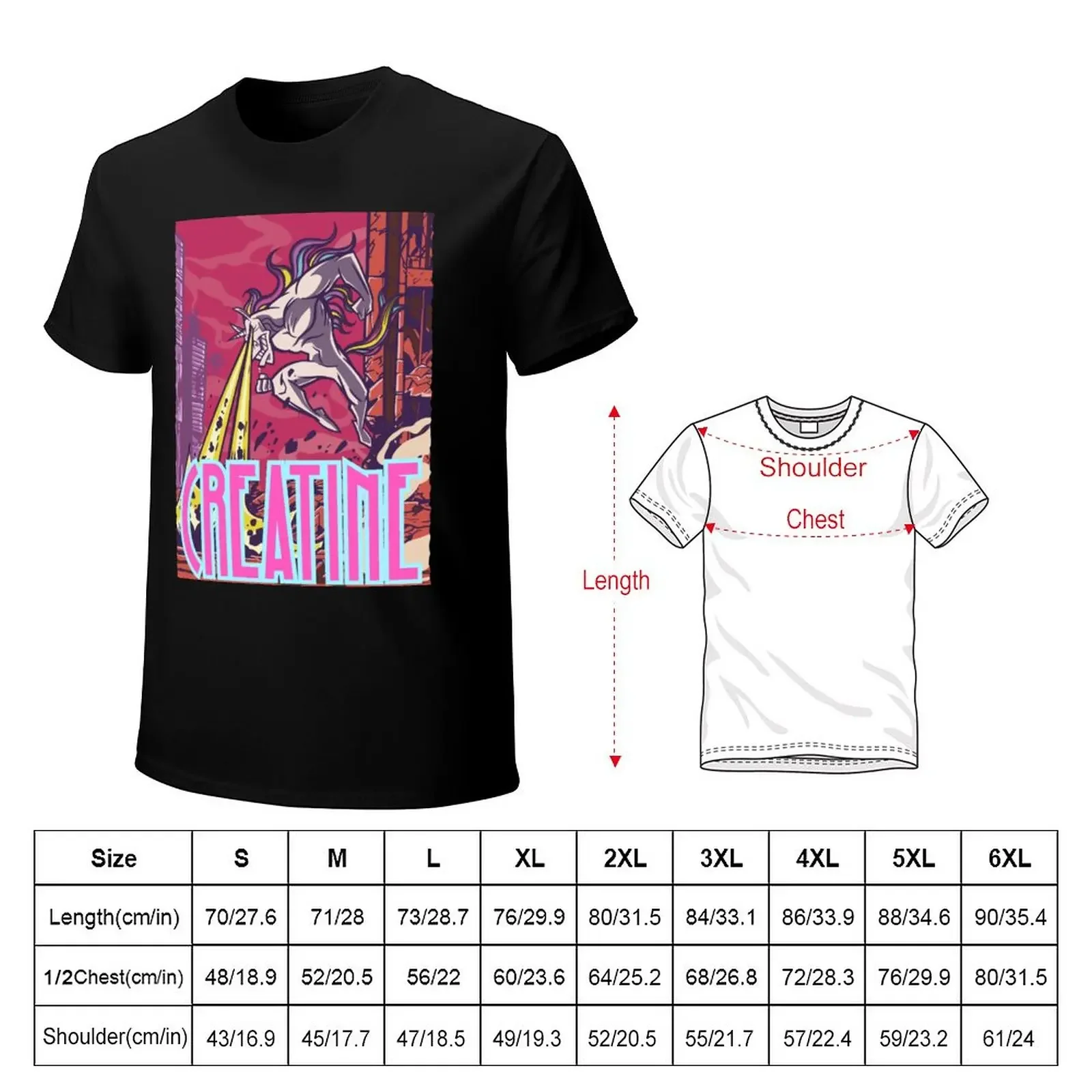 Creatine Gym Workout Funny Unicorn T-Shirt anime summer top Men's cotton t-shirt