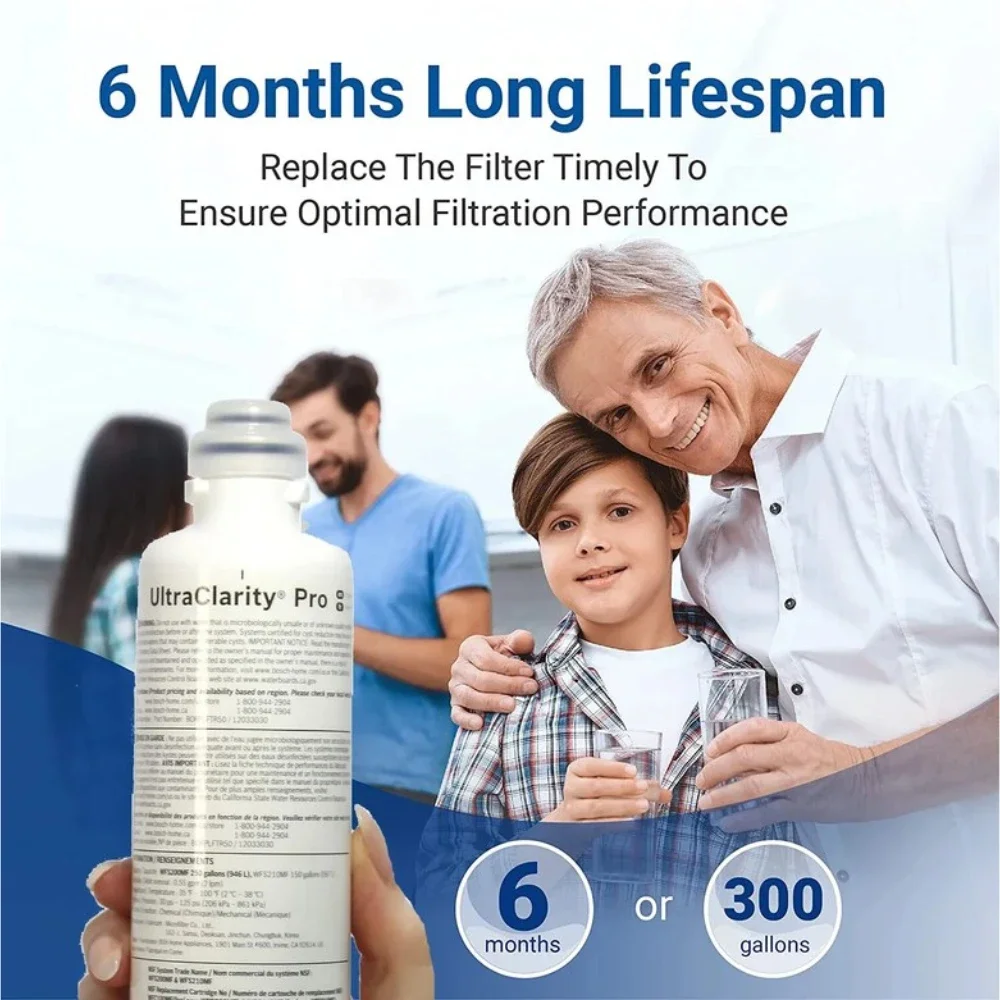 فلاتر مياه بديلة متوافقة مع Bosch UltraClarity Pro BORPLFTR50 BORPLFTR55 RA450022 12033030 B36BT935NS 17005582