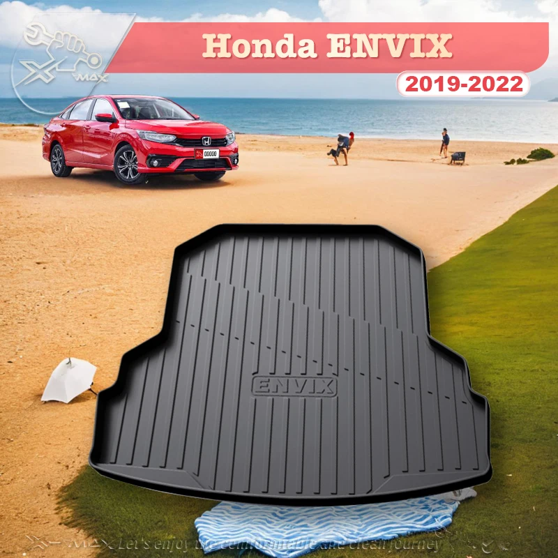 For Honda ENVIX 2019-2022 TPE Custom Fit Car Trunk Mat All Season Black Cargo Mat 3D Shaped Laser Measured Trunk Liners