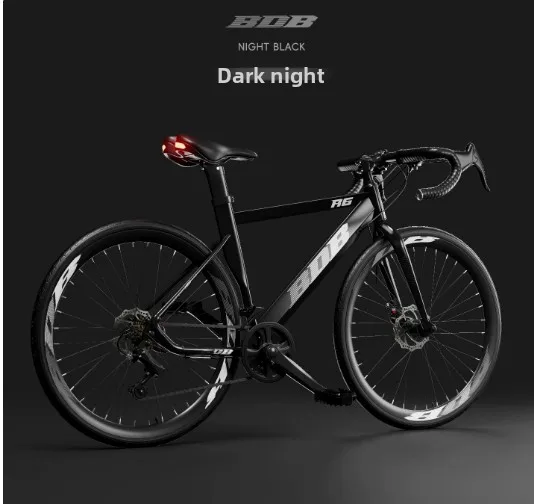 New 700C Drop‑bar road bicycle, geared racing bike with dual disc brakes, men's flat‑handlebar touring bicycle