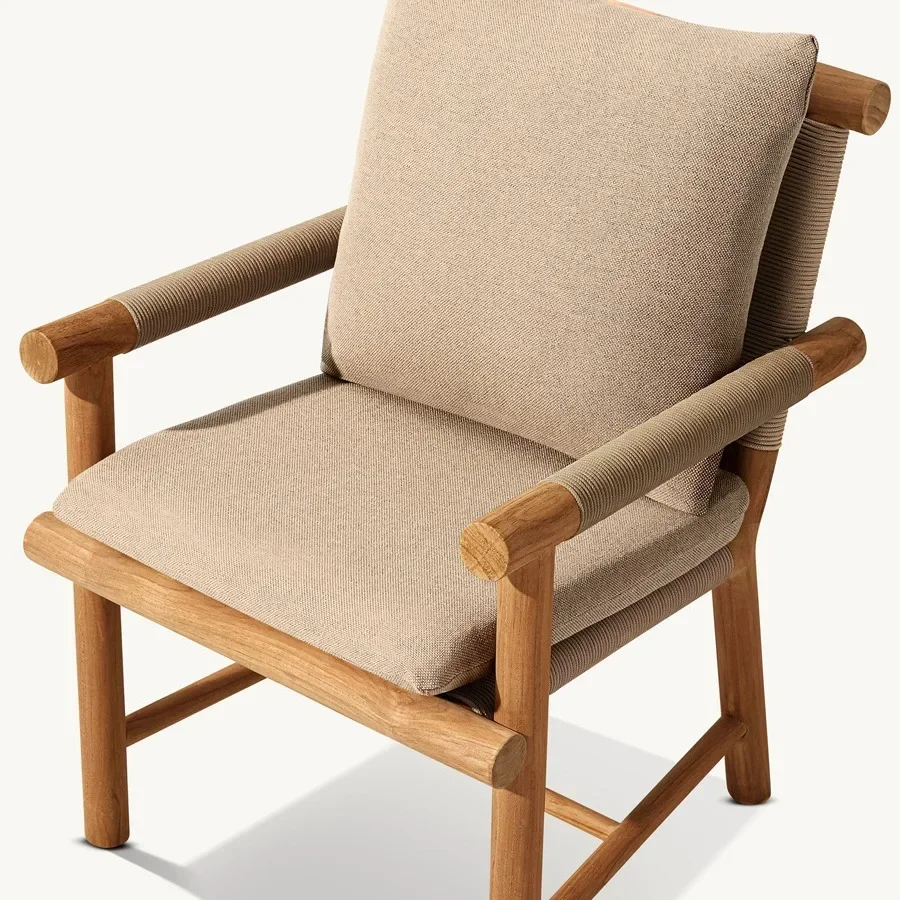 Outdoor rattan sofa, antiseptic, teak, courtyard country bed and breakfast, sun and rain protection