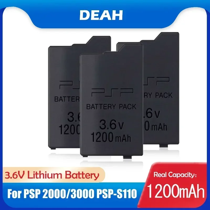 Paquete de batería recargable de litio para Sony PSP2000, PSP3000, PSP 1200, 3,6, 2000 V, 3000 PSP-S110, mando portátil