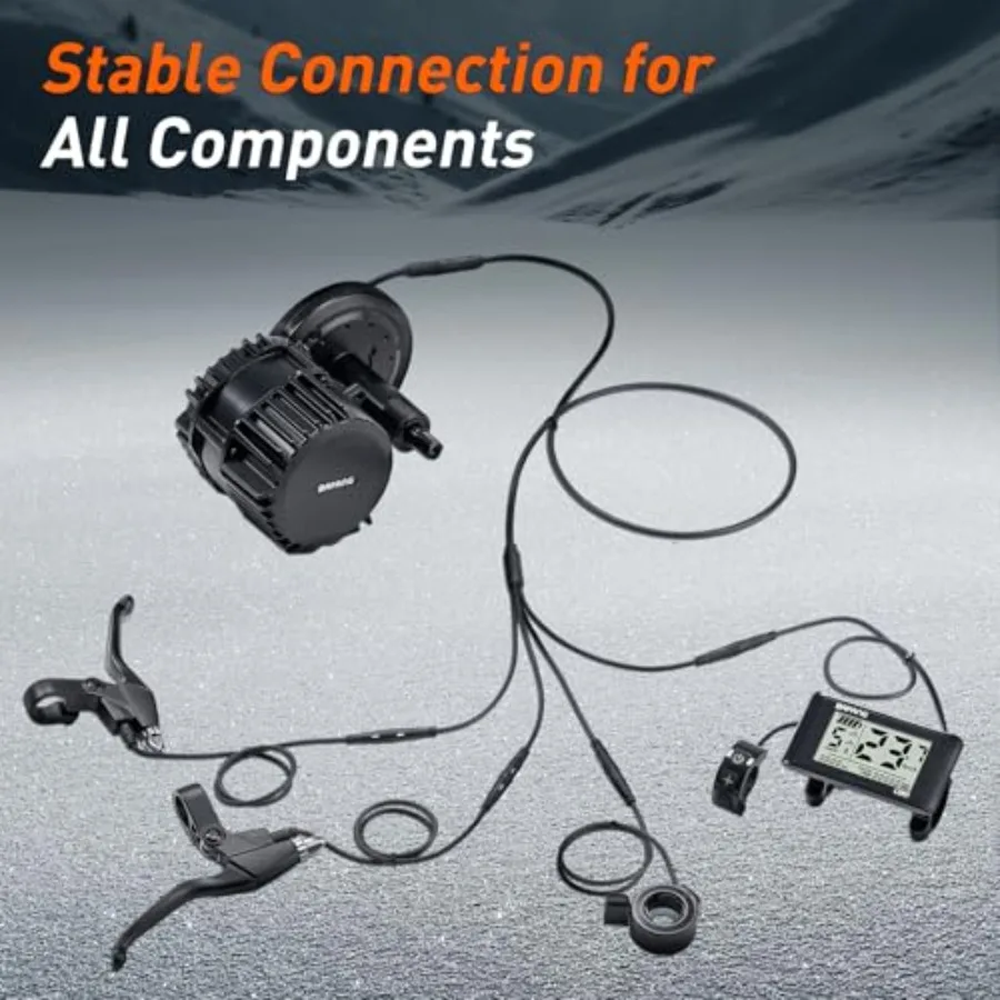 1T4 كابل الأسلاك تسخير ل Bafang BBS01 BBS02 BBSHD منتصف محرك عرض المحرك الفرامل الإبهام خنق موصل مقاوم للمياه 51in