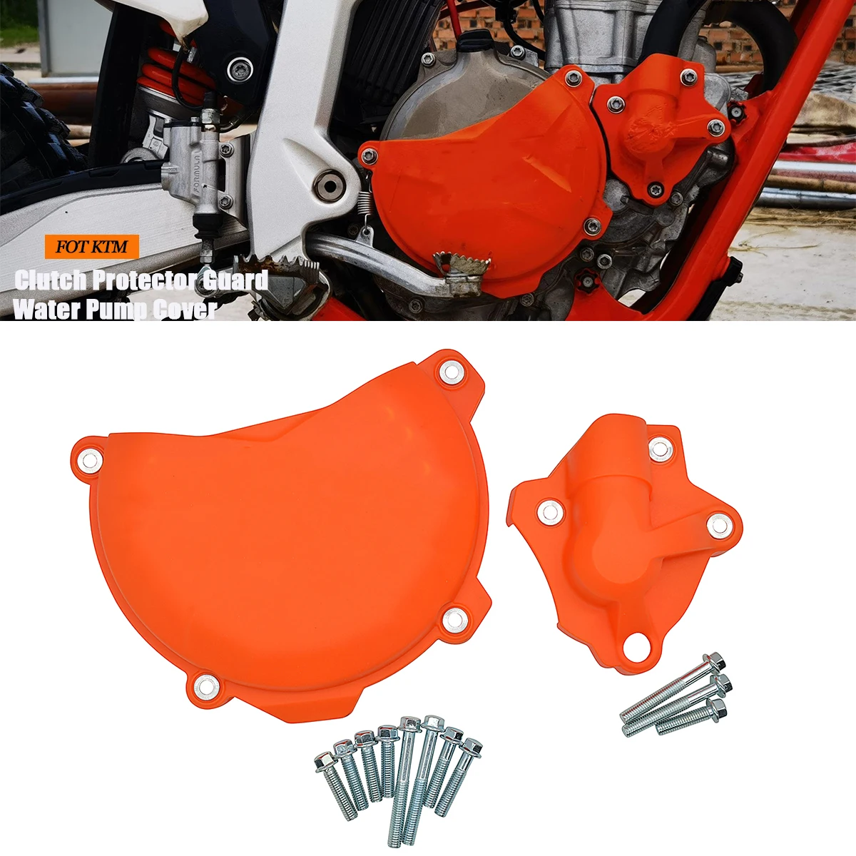 

Clutch Cover Protection Cover Water Pump Cover Protector for KTM 250 350 SXF EXCF XCF XCFW FREERIDE 2011 2012 2013 2014-2016