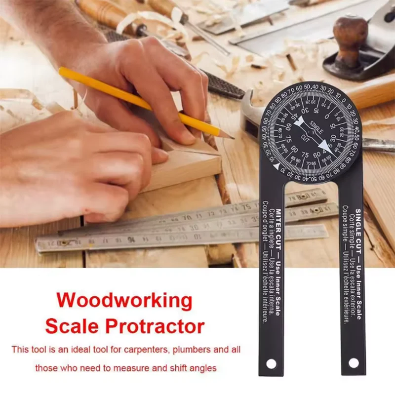High-strength aluminum alloy protractor, angle measurement tool, professional precision measurement, with angle/degree markings