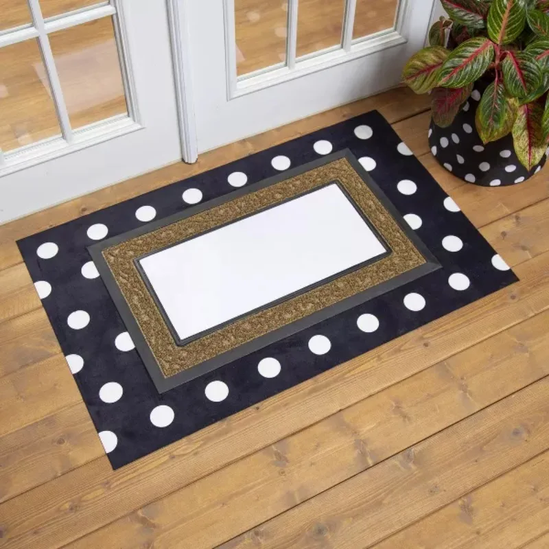 US Black & White Dots Layering Mat 11.5 x 9.5 Inches Indoor and Outdoor Decor Made of durable and weather-reMade of durable