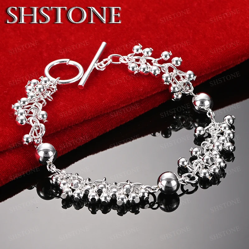 

Fashion Grape Bead Hand Chain 925 Sterling Silver Bracelet Exquisite Beautiful Jewelry Birthday Wedding Party Gift Accessories