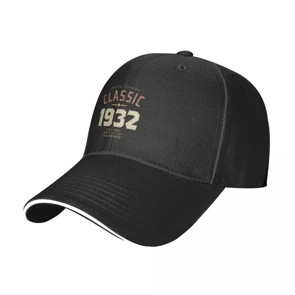 Bonés de beisebol clássicos para homens e mulheres, 1932-90 ° aniversário retrô vintage snapback, streetwear casual, chapéu de poliéster