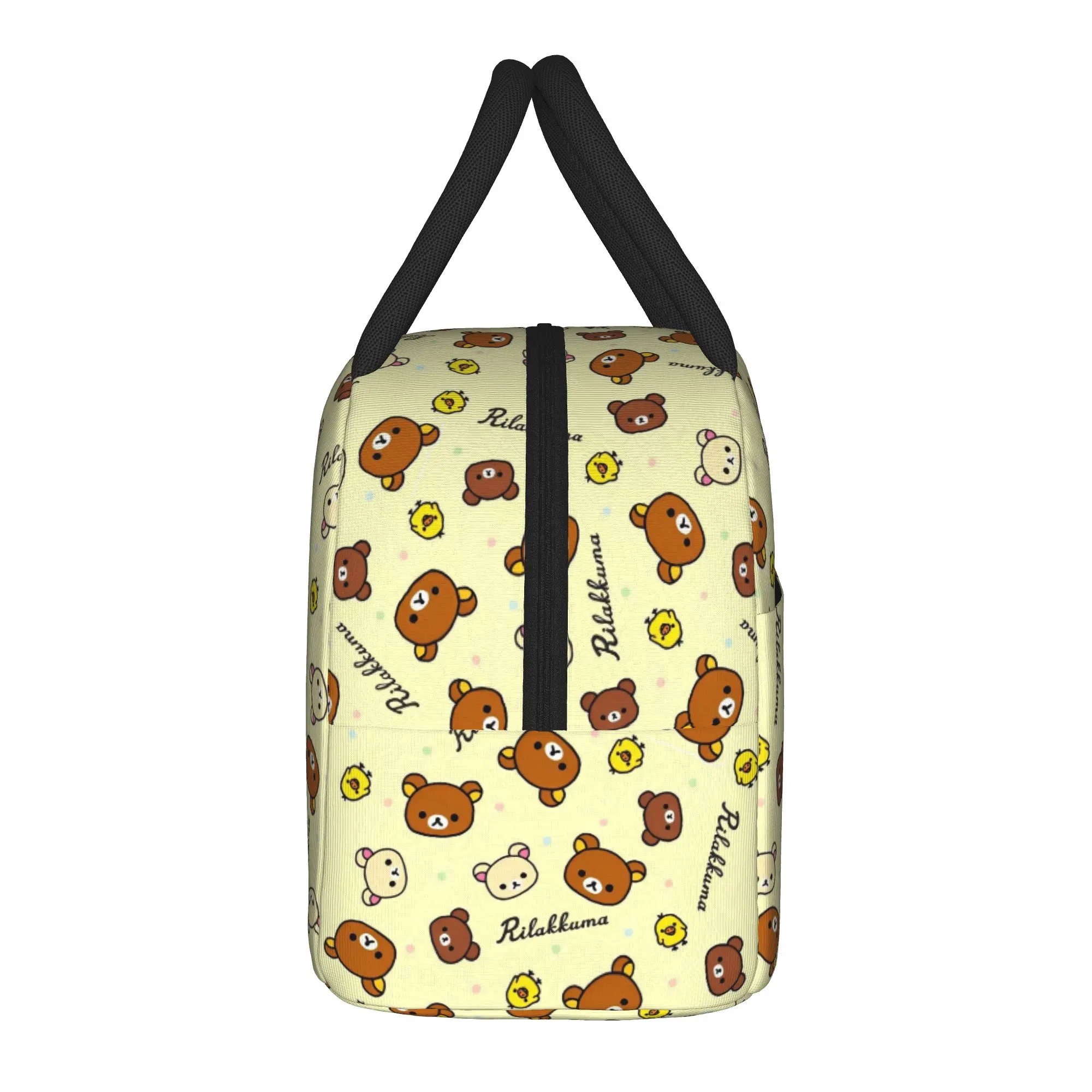 Kawaii Rilakkuma Cartoon  Insulated Lunch Bag High Capacity  Lunch Container Cooler Bag Tote Lunch Box Beach  Travel Men Women